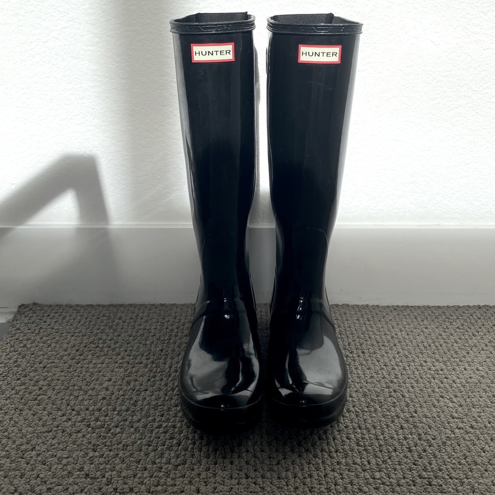 Hunter Gloss Black Adjustable Rain Boot